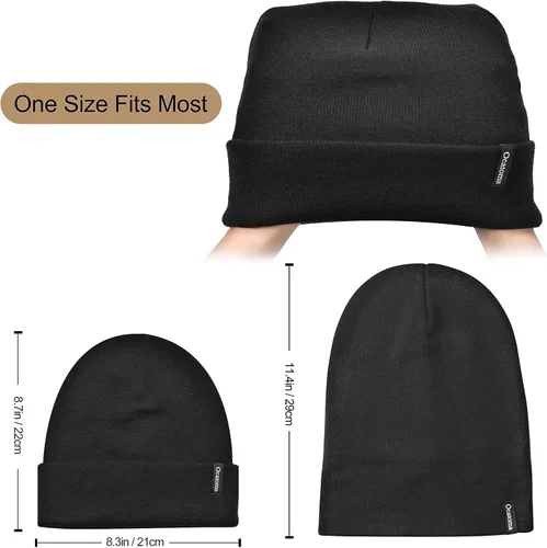 Vista 6 de Ocatoma Gorro para hombres y mujeres, de punto acrílico, sudadera con puños, para hombre, para uso diario, unisex, regalos para hombres, mujeres