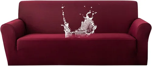 Vista 10 de MIPOPS Funda de sofá, funda de sofá elástica para sofá seccional, protector de muebles para muebles, sofás para mascotas, niños, perros y gatos Rojo
