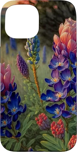 Vista 6 de Texas Rose Colored Bluebonnets Case for iPhone 17