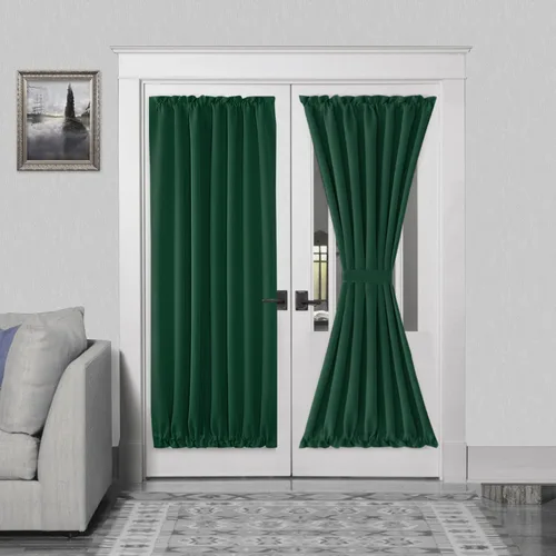 Vista 10 de DWCN Cortinas para Puertas Francesas – Cortinas opacas térmicas con bolsillo para barra para puertas con ventana de cristal, puertas de cocina