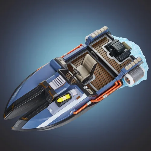 Vista 6 de FORTNITE Hasbro Victory Royale Series - Vehículo coleccionable de lujo de lancha motora Deluxe con accesorios, 19.6 pulgadas (49.8 cm)