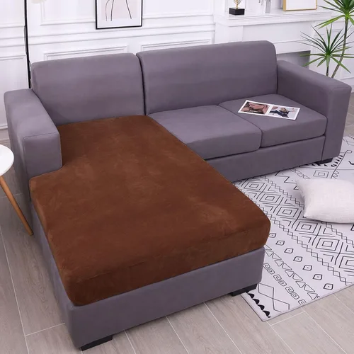 Vista 26 de hyha Fundas de cojín de terciopelo para sofá, fundas de asiento suaves para sofá modular de 3 cojines, lavables, funda mágica para sofá con parte