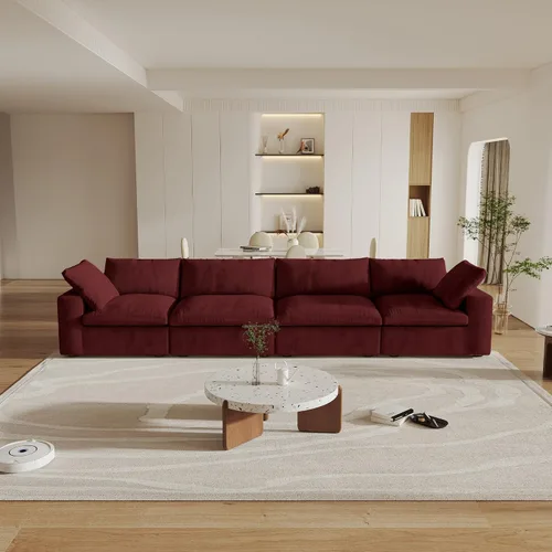 Vista 59 de Cloud - Sofá modular convertible de 80.3 pulgadas en forma de L para sala de estar con otomana de almacenamiento, sofás profundos minimalistas, Negro