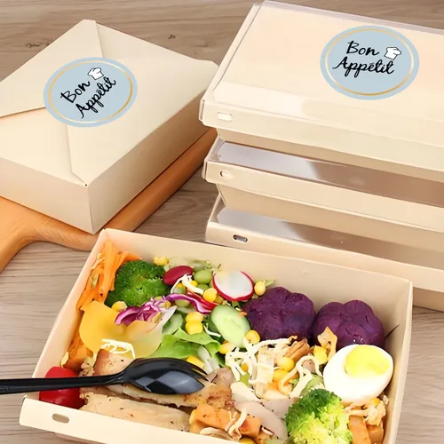 Vista 3 de Disfruta de tus calcomanías de alimentos, etiquetas selladas a prueba de manipulaciones para entrega de servicios de alimentos, sellado de 2