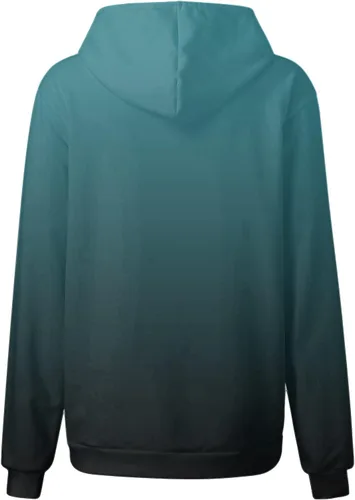 Vista 3 de Chaqueta de dormir para mujer, casual, con bolsillo, de manga larga, a la moda, sudadera con capucha