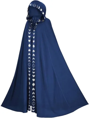 Vista 4 de NCDUANSAN Capa gótica Harajuku con capucha, 5 colores, para eventos, Halloween, cosplay Negro