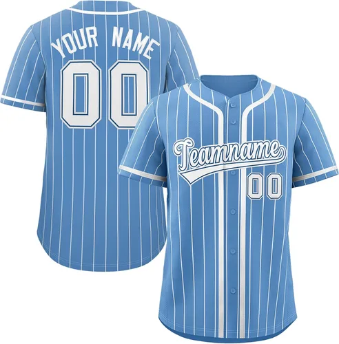 Vista 12 de Camiseta de béisbol de rayas finas personalizada hipster hip hop, camisetas deportivas con nombre y número del equipo personalizado para hombres