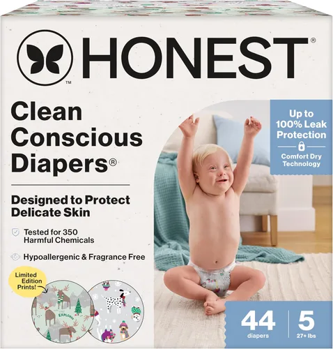 Vista 43 de The Honest Company Clean Conscious - Pañales para pieles delicadas, hasta un 100% a prueba de fugas, hipoalergénicos, sin fragancia, género neutro