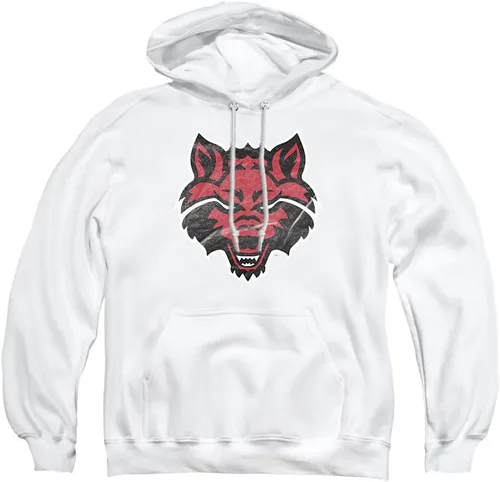 Vista 181 de Distressed College Primary Logo Adult Pullover Hoodie Collection 1 Universidad Estatal de Albany