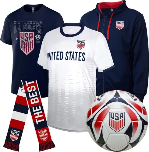 Vista 6 de Icon Sports Paquete de Fanático Definitivo del Equipo Nacional de Fútbol Oficial - Unisex Adulto - Chaqueta, Camisetas, Bufanda y Balón de Fútbol