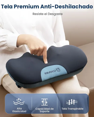 Vista 8 de COMFIER Almohada Masajeadora Shiatsu para Cuello y Espalda con Calor, Almohada Masajeadora para Cuello con Amasado 3D de Tejido Profundo