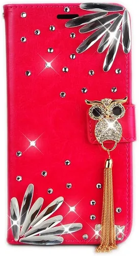 Vista 27 de Bling - Funda tipo cartera para teléfono compatible con Samsung Galaxy Z Fold 3 5G, elegante, hecha a mano en 3D con cristales y mariposas