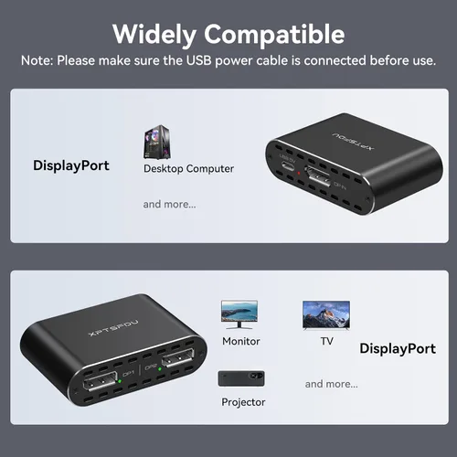 Vista 9 de Divisor DisplayPort a Dual Displayport 4K120Hz DP a DP dual para monitores duales compatible con pantalla espejada/extendida solo para Windows