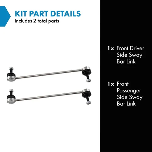 Vista 2 de TRQ Juego de 2 barras estabilizadoras para el lado del conductor y del pasajero, compatible con Volvo S80 08-10 V70 08-16 XC70 10-17 XC60 11-17 S60