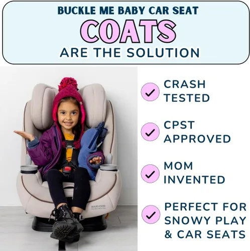 Vista 4 de Buckle Me - Abrigo de invierno para bebé, chaqueta de asiento de automóvil Toastier para niños y niñas, destacada en Shark Tank de 6 meses a 6 años