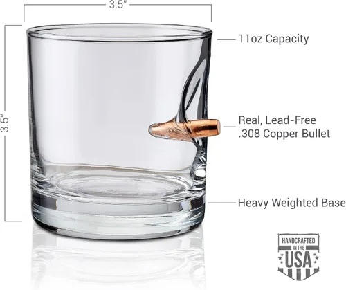 Vista 3 de BenShot Vaso Rocks con Bala Real .308 - 11 oz Fabricado en los Estados Unidos