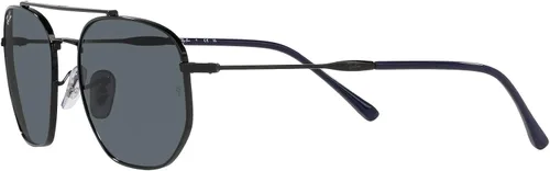 Vista 3 de Ray-Ban Gafas de sol unisex con montura dorada, lentes marrones, 2.126 in