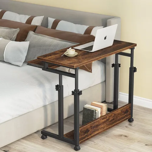 Vista 2 de [Usado] Tribesigns Escritorio portátil para sofá y cama, mesa de computadora portátil de altura ajustable, escritorio pequeño de pie, carrito