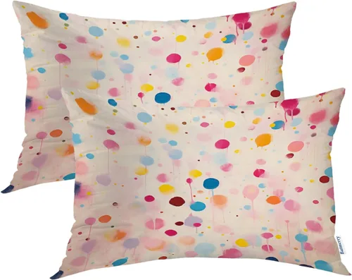 Vista 15 de Batmerry American Flag Ink Dot Throw Pillow Covers, Red Blue White Stars Abstract Decorative Pillow Covers Digital Printing Blended for Couch Sofa