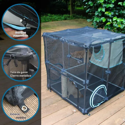 Vista 4 de INTURN Catio - Recinto para gatos al aire libre, kit compacto para exteriores e interiores (kit compacto)