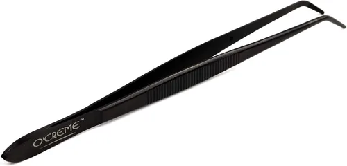 Vista 18 de O'Creme - Pinzas de cocina de acero inoxidable con punta fina Precision plating tongs in purple, 6.25 inches long — ideal for garnishing, plating