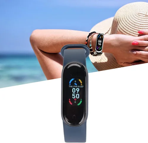 Vista 5 de PUSOKEI Pulsera deportiva con monitor de frecuencia cardíaca, reloj inteligente, podómetro, monitor de sueño, contador de calorías