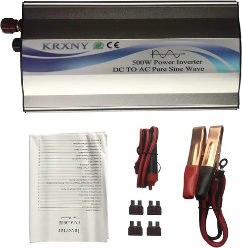 Vista 4 de Inversor de corriente de coche de 500 W DC 12 V a CA 110 V 120 V 60 Hz convertidor de onda sinusoidal pura con pantalla LED enchufe de EE. UU