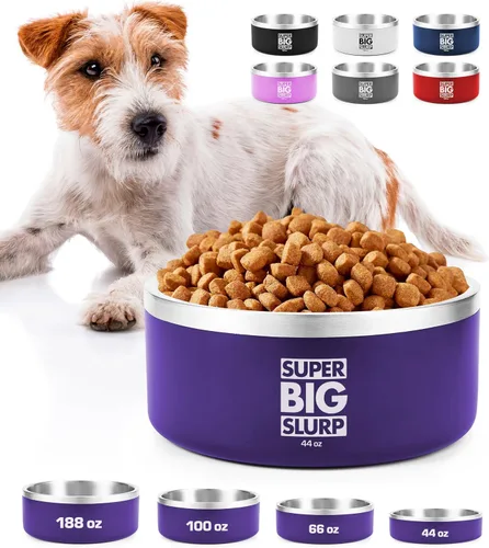 Vista 19 de Tuff Pupper Tazón Aislado de Servicio Pesado para Perros Plato de Comida para Perros de Acero Inoxidable de Doble Pared Tazón Antideslizante a