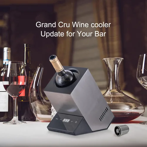 Vista 6 de Cobalance Enfriador de vino eléctrico, enfriador de una sola botella para vino de 25.4 fl oz o algo de champán, refrigeradores portátiles que