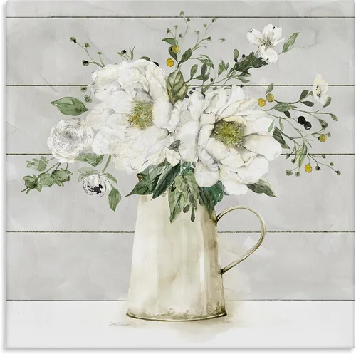 Vista 10 de Stupell Industries Carol Robinson, ramo de flores de aster, arte de pared en lienzo con diseño de ramo de flores moradas suaves, 17 x 17 pulgadas