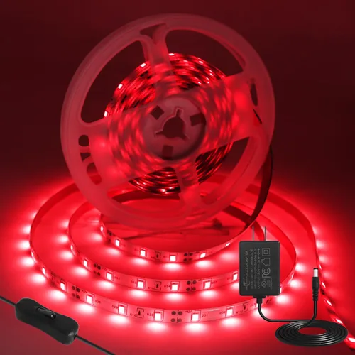 Vista 9 de Resistente al agua IP65, tira de luz LED flexible impermeable de 12 V, tiras de luz LED cortables de 16.4 pies, 300 unidades de cadena de Blanco