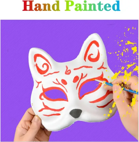 Vista 7 de Máscaras artísticas de papel maché, máscaras en blanco para pintar