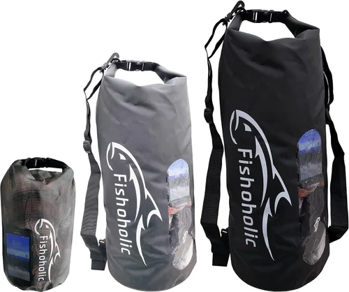 Vista 8 de Fishoholic Bolsa seca – Bolsas de equipo impermeables – Broche a prueba de fallas – Hecho resistente y duradero para kayak, barco, pesca