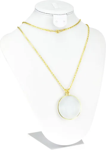 Vista 4 de SE 5.5x Lupa colgante con collar de cadena de oro de 36" - MG2015G