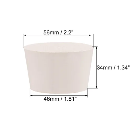Vista 2 de uxcell Tapón de goma sólida en forma cónica blanca para el tapón de tubo de laboratorio tamaño 11