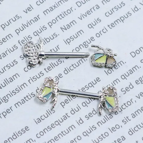 Vista 5 de 14G Nipple Ring 316L Stainless Steel Nipple Barbell Nipple Barbells CZ Nipple Ring Body Piercing Jewelry for Women Men
