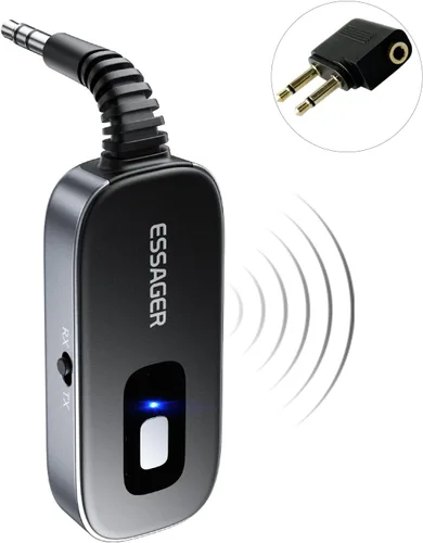Vista 8 de ESSAGER Adaptador Bluetooth para automóvil, cancelación de ruido, receptor AUX Bluetooth de 0.138 in para automóvil, transmisor de receptor de audio