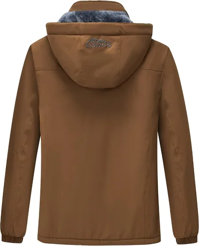 Vista 2 de Chaqueta de esquí impermeable para hombre, abrigo de nieve cálido con capucha, rompevientos