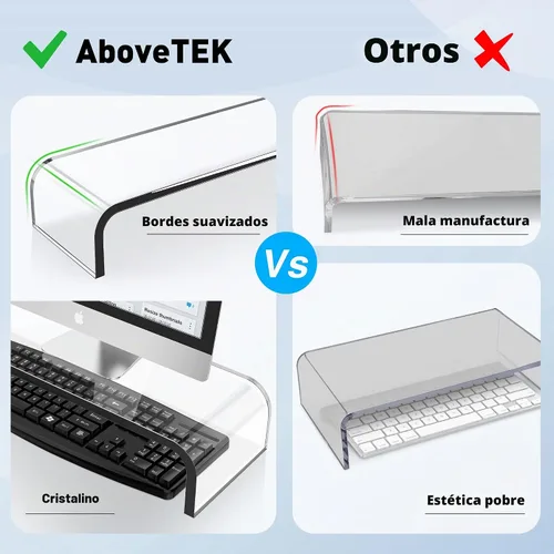 Vista 5 de AboveTEK, soporte para monitor de acrílico, Multicolor 20 pulgadas