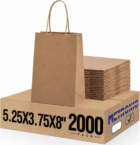 Vista 24 de METRONIC Bolsas de regalo de papel marrón de 5.25 x 3.75 x 8 pulgadas