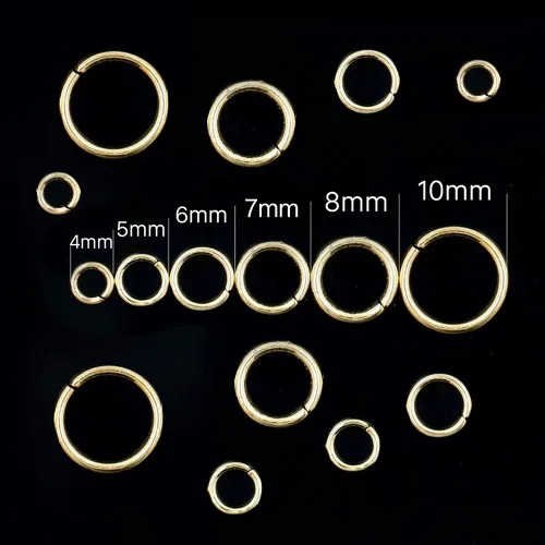 Vista 7 de Anillos de salto al por mayor para la fabricación de joyas Anillos de salto abiertos de latón macizo chapado en oro y plata, Plata Esterlina
