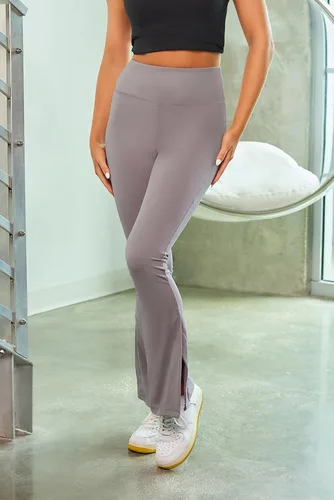 Vista 5 de Aleumdr Leggings acampanados para mujer, pantalones de yoga acampanados, parte inferior de corte de bota 2023, a la moda, pierna larga y ancha