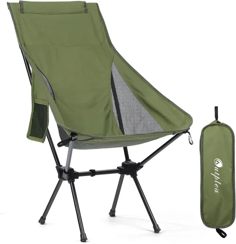 Vista 11 de Silla de camping portátil plegable, silla de senderismo ligera y compacta, silla de playa para adultos, azul