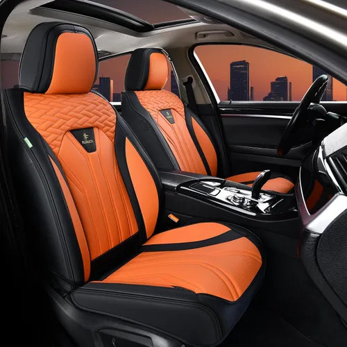 Vista 34 de FLORICH Fundas de asiento para automóviles, fundas de asiento impermeables, fundas de asiento de cuero para automóvil, paquete de 2, protector