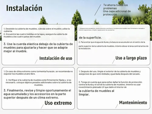 Vista 9 de Funda para Sofá de Exterior de 3 Plazas, 76Wx32Dx31H Pulgadas Fundas para Muebles de Patio, Fundas de Servicio Pesado para Muebles de Exterior