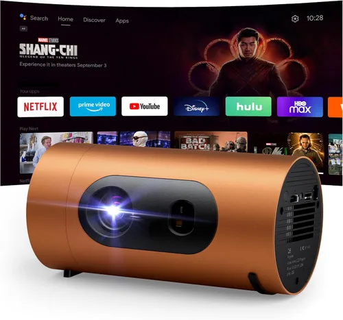 Vista 9 de Smart Portable Projector with WiFi and Bluetooth, USB-C Powered, Mini Projector Built-in Apps & Android 14 OS, 1080P FHD HDR10, TOF Real-Time Auto