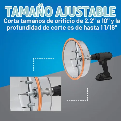 Vista 4 de Jonard Tools AHC-10, Sierra de Corona Redonda de Grado Profesional, Incluye Protector contra Polvo y Estuche, Corta Madera Contrachapada, Paneles