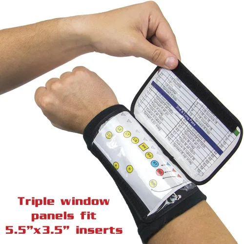 Vista 5 de Crown Sporting Goods, pulsera con libro de jugadas para mariscal de campo de fútbol, triple entrada, soporte para múltiples deportes