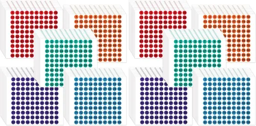 Vista 12 de Outus 5000 calcomanías de números de 0.4 pulgadas, 1 a 100 números, etiquetas de puntos de números pequeños, etiquetas consecutivas para inventario