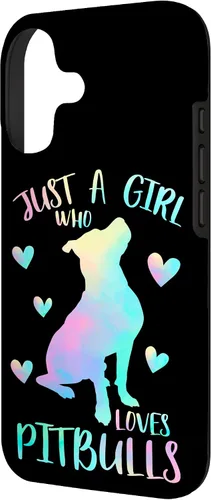 Vista 2 de Just a Girl Who Loves Pitbulls Watercolor Cute Pitbull Mama Case for iPhone 17